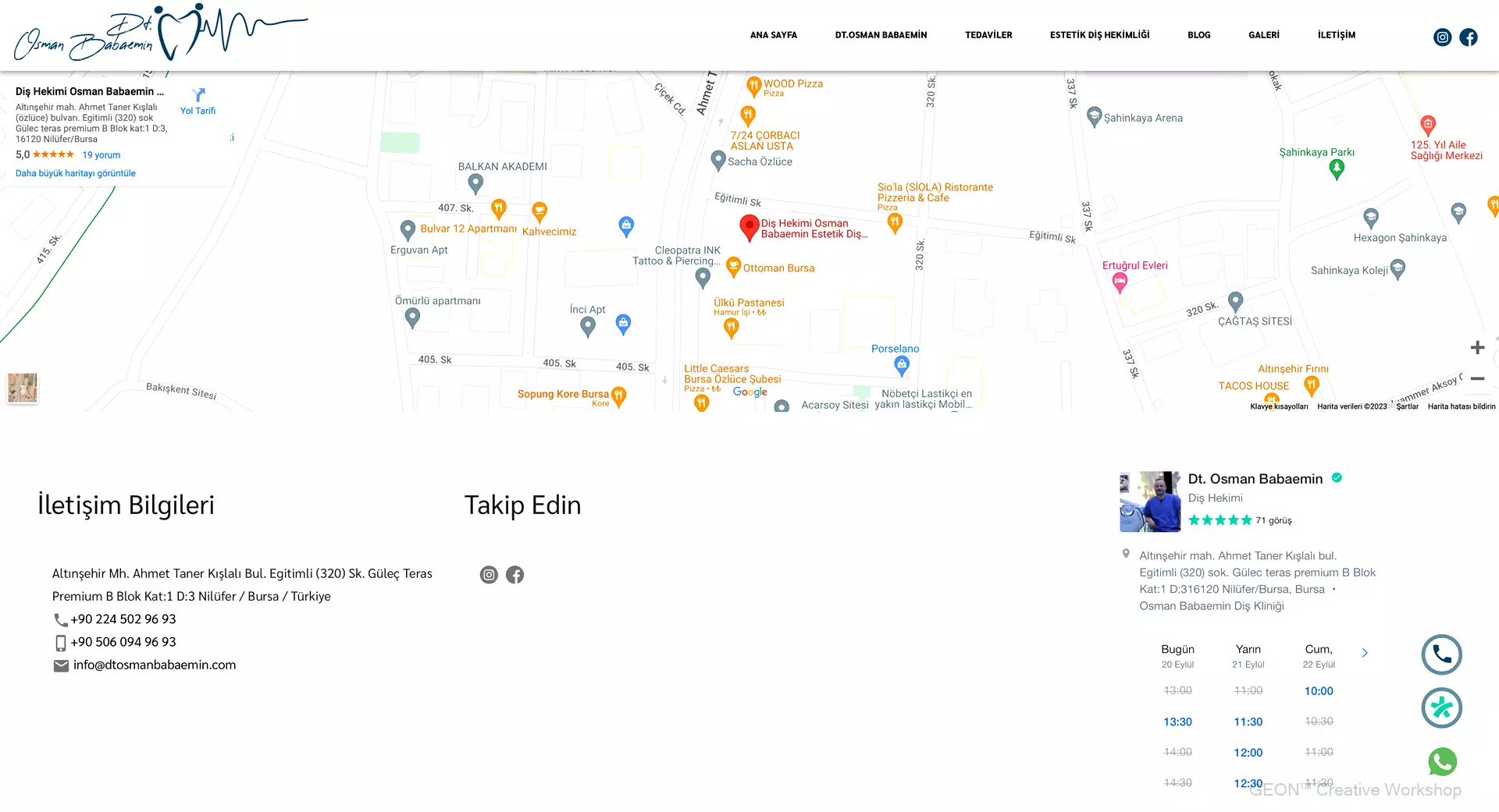 Dt.Dr. Osman Babaemin Web Tasarımı