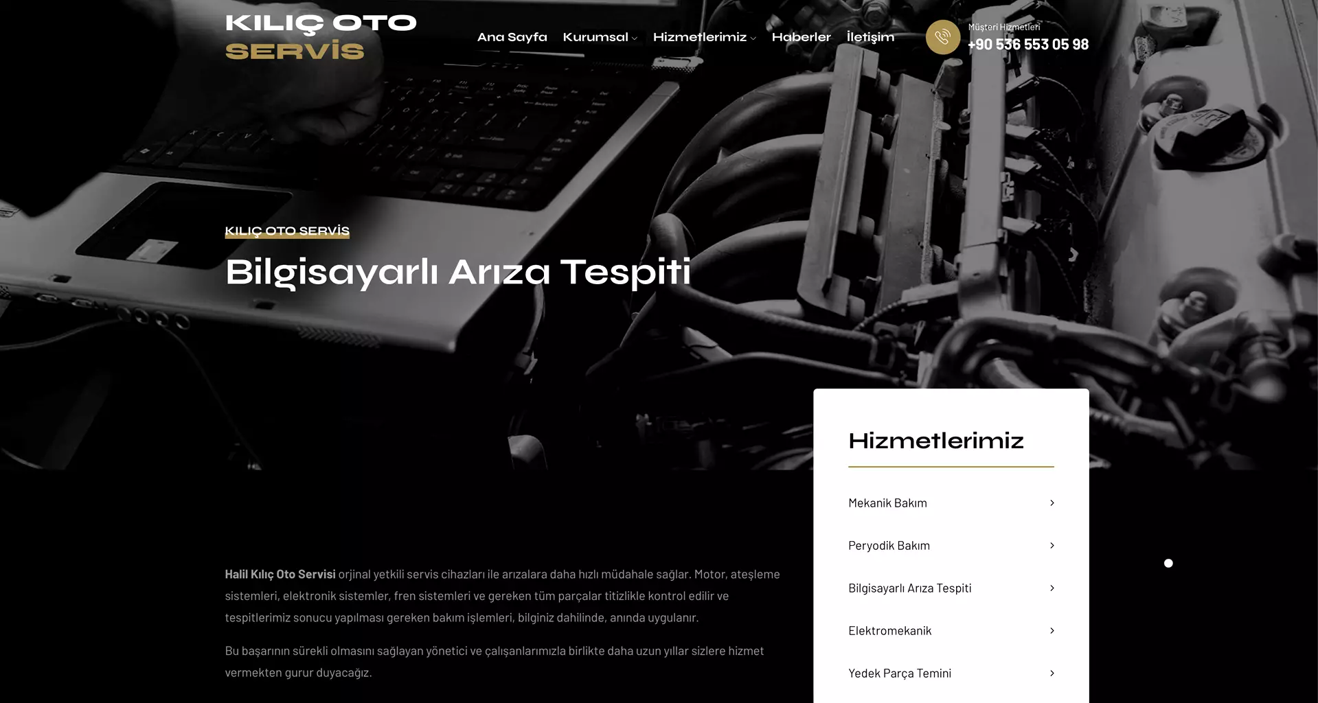 Bursa Kılıç Oto Servis Web Tasarım