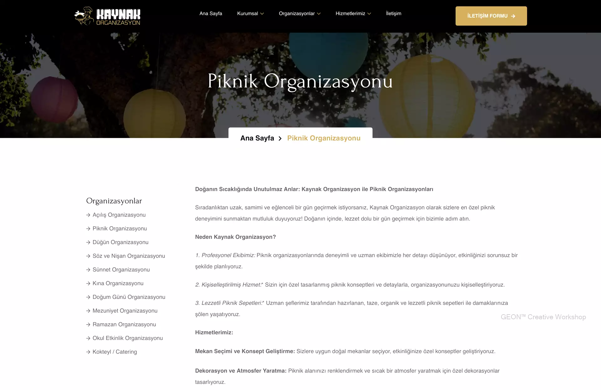 web tasarım hizmetlerimize bursa piknik organizasyonu ile devam ettik